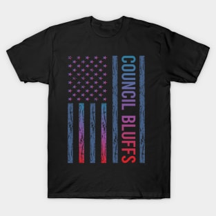 Blue Red Flag - Council Bluffs T-Shirt